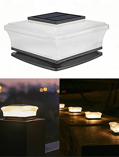  30 LED Solar Torpfostenleuchten Transparenter wasserdichter Lampenschirm Warmes Licht Platz für den Außenbereich Geeignet für Gartenterrasse Zaun Treppe 1 Stück