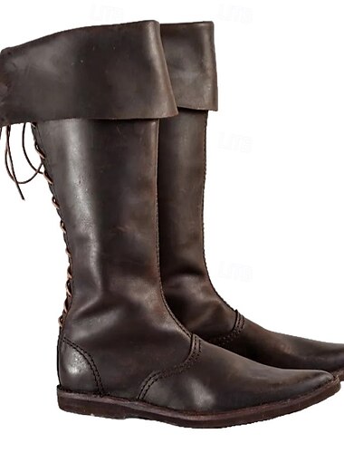  Góticas Medieval Renascentista Sapatos Botas Botas Longas Pirata Viking Cruzado Homens Celta Pirata Dia Das Bruxas Baile de Máscaras Festas & Noite LARP Ren Faire Adulto Sapatos Todas as Estações