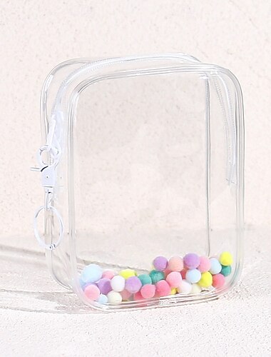  durchsichtige Tasche mit Schlüsselanhänger für 17/15 cm große Plüschpuppe (ohne Puppe), hängende Vitrine, Schutzhülle, Aufbewahrungsbox aus Kunststoff und PVC (durchsichtige Tasche)