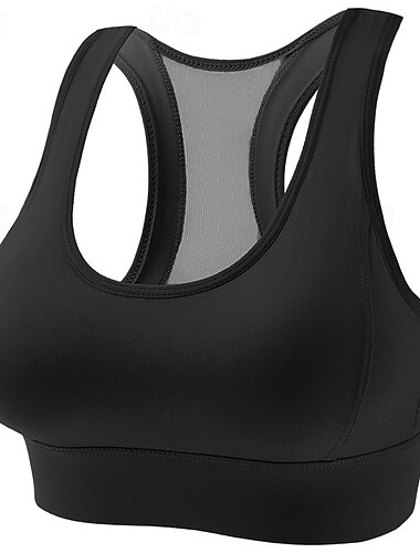  Dames Yogabeha Goede top Push-up naadloos Anti-vibratie Draadloos Effen / effen kleur Sport Sportkleding Zwart Wit Sportschool Zumba Hardlopen