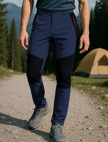  Men's Hiking Pants Trousers tracksuit bottoms Patchwork Outdoor Regular Fit Waterproof Windproof Breathable Quick Dry Pants / Trousers Elastic Waist Army Green Khaki Camping / Hiking Golf Running M L