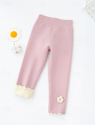  Kinder Mädchen Leggings Einfarbig Täglich Outdoor 4-12 Jahre Herbst Schwarz Rosa
