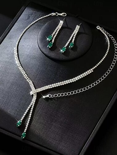  Brautschmuck-Sets 1 Legierung Ohrringe Halskette Damen Stilvoll Luxus Niedlich Freude Schmuck-Set Für Party-Abendmode