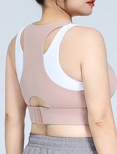  Damen Yoga-BH Panzer Pilates-BH Unterwäsche Hohe Wirkung Hohe Stützen Atmungsaktiv Bürgellos Gefüttert Einfarbig Sport Sportkleidung Schwarz Rosa Fitnessstudio Pilates Laufen
