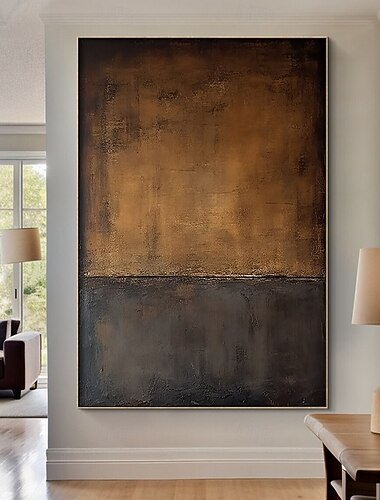  mintura kézzel festett absztrakt fekete-barna olajfestmények vászonra modern absztrakt falikép lakberendezési tárgyra, készen áll a falra akasztásra, feszített kerettel