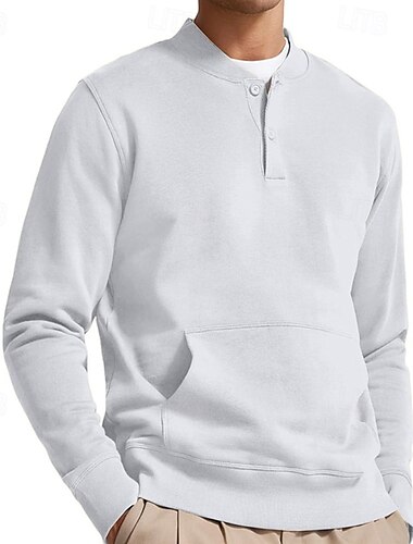  Pánské Mikina Bílá Světlá růžová Světle modrá Stojáček Bez vzoru Slátanina Kapsy Sporty a outdoor Denní Dovolená Polyester Šik ven Základní Na běžné nošení Jaro Podzim Oblečení Mikiny s kapucí Mikiny