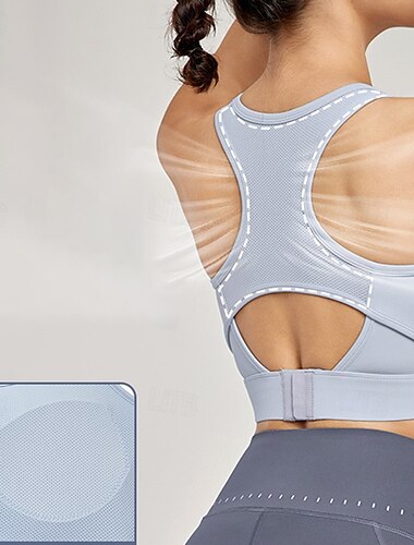  Naisten Joogarintaliivit Panssarivaunu Pilates-rintaliivit Alusvaate Korkeat tuet Hengittävä hikeä imevä Langaton Tyydykkeiden kanssa Yksivärinen / yksivärinen Urheilu Urheiluvaatteet Musta Sininen