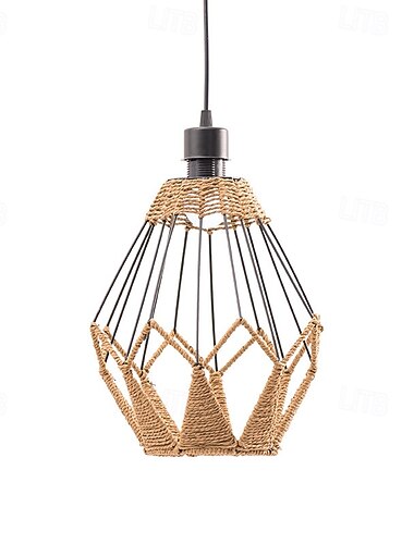  Paralume in rattan, paralume per lampada a sospensione intrecciata, lampadario, copertura per lampada, lampadario a sospensione da soffitto