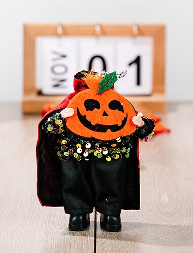  Halloween hovedløs dæmonfigur, vampyrgræskar borddekoration, uhyggelig harpiksstatue til hjemsøgt hus, Halloween festdekoration