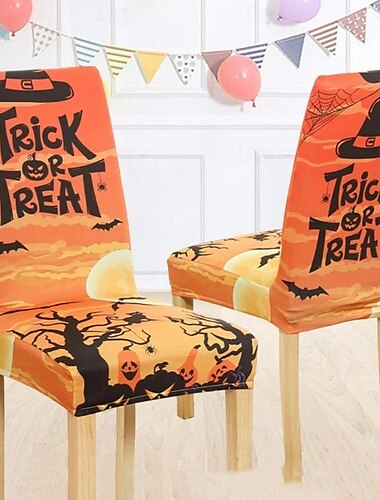  Halloween lebka vzor jídelní židle potah na festivalový stůl dekorace oblékání rekvizity pro dekoraci