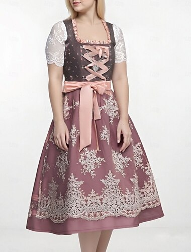  Karneval Oktoberfestbier Kostüm Stickerei Kleid Dienstmädchen Bayerisch Wiesn Damen Party Bier Festival Stoff im traditionellen Stil
