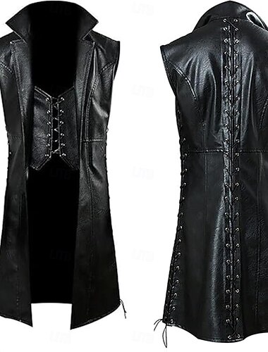  Punk & Gothic Weste Jacke Ärmellos Gehäkelt Herren Alltagskleidung Bar Nachtclub Erwachsene Ganzjahres