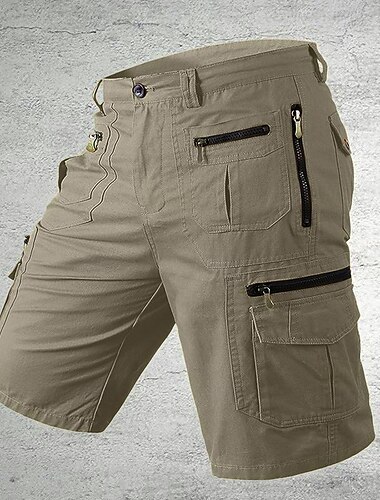  Voor heren Tactische korte broek Cargoshorts Korte broek Wandelshorts Knop Meerdere zakken Effen Draagbaar Korte Buiten Dagelijks Kamperen&Wandelen Modieus Klassiek Zwart Lichtgroen