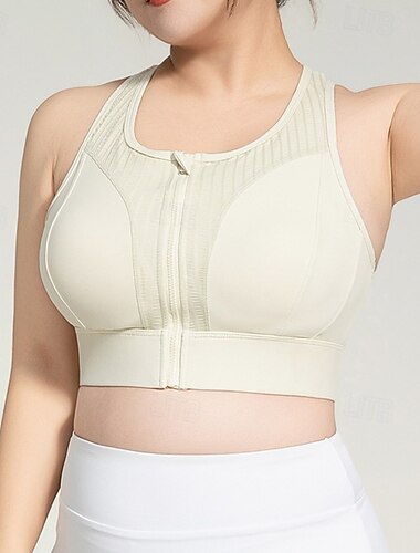  Damen Yoga-BH Panzer Pilates-BH Unterwäsche Hohe Wirkung Hohe Stützen Atmungsaktiv Bürgellos Gefüttert Einfarbig Sport Sportkleidung Schwarz Grün Fitnessstudio Pilates Laufen