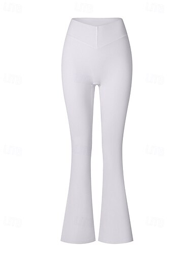  Damen Fitnesshose Yoga-Leggings Sporthosen Ausgebreitet Leicht Yoga Fitness Pilates Hosen Schwarz Weiß Rosa Herbst Winter Sport Sportkleidung Mikroelastisch