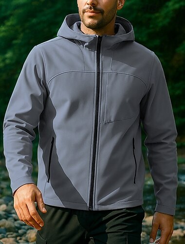  Herren Wanderjacke Regenmantel Sportjacke Außen Wasserdicht Winddicht Schnelltrocknend Leicht Wanderoutfits Wanderbekleidung Frühling Herbst Jacke Tennis Golfspiel Laufen Einfarbig Dunkelgrau Schwarz