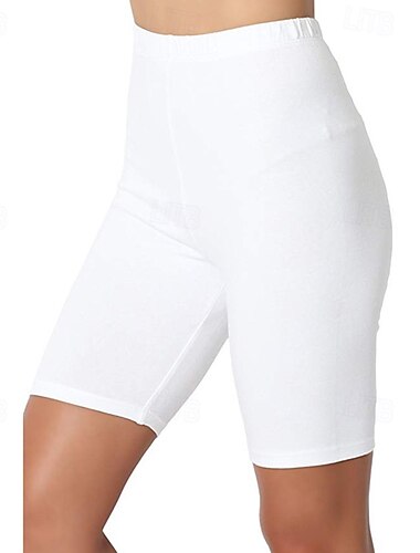  Dam Shorts Damasker Streetwear Ledigt Knelängd Hög midja Slät Elastisk midja Mateial som andas Elastisk Semester Gata Dagliga kläder Vin Svart Vit Rosa Sommar Normal