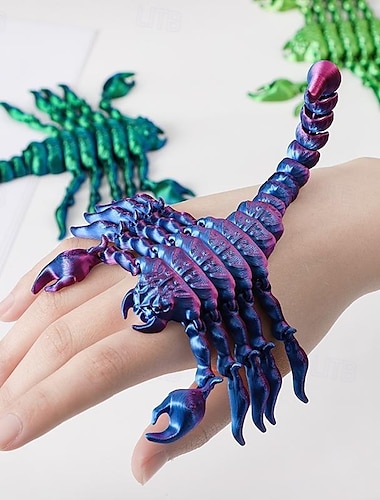  ハロウィーンの3Dプリントサソリの置物、リアルな関節式サソリのおもちゃ、可動式動物模型のデスクデコレーション、子供のおもちゃギフト、水槽テラリウムの装飾