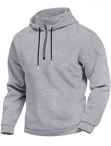  Hombre Sudadera Sudadera con capucha y cremallera de un cuarto Albaricoque Negro Blanco Vino Rojo Con Capucha Plano Deporte Diario Festivos Poliéster Ropa de calle Básico Casual Invierno Otoño Ropa