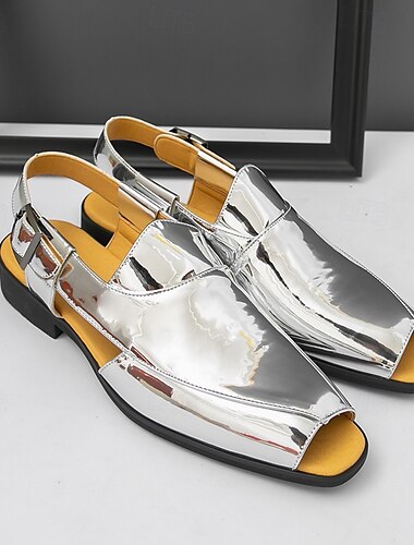  Goldmetallic-Slipper für Herren – modisches Open-Back-Design, ideal für legere Ausflüge und abendliche Feiern