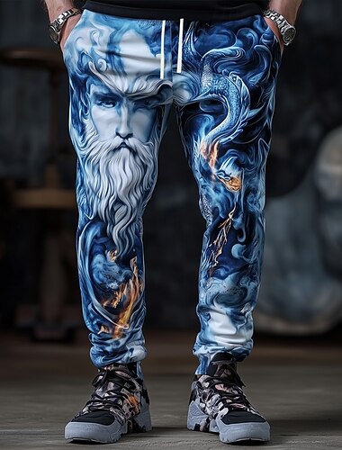  Voor heren dier Draak Joggingbroeken Jogger Trainingsbroeken Trekkoord elastische taille Casual Dagelijks gebruik Hardlopen Sportieve joggingbroek met zakken Lente Herfst Winter 3D-afdrukken blauw