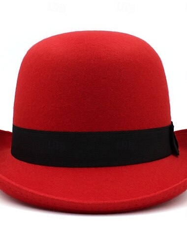  magisk hatt damehatt med bred brem i ull, britisk hiphop-hatt for menn, jazzhatt for vinter, ensfarget filthatt