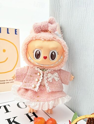  Kleiderset für 17 cm große Puppen, Lobuboo, modische Kleidung, Accessoires, Outfit, passend für 17 cm große Puppen, weiche Baumwollkleidung, Ersatz, keine Puppenkleidung, nur Kleidung