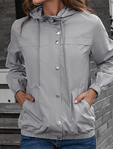  Damen Wanderjacke Regenjacke Regenmantel Außen Wasserdicht Winddicht Wanderoutfits Wanderbekleidung Frühling Herbst Oberteil Baumwolle Camping / Wandern / Höhlenforschung Laufen Einfarbig Schwarz