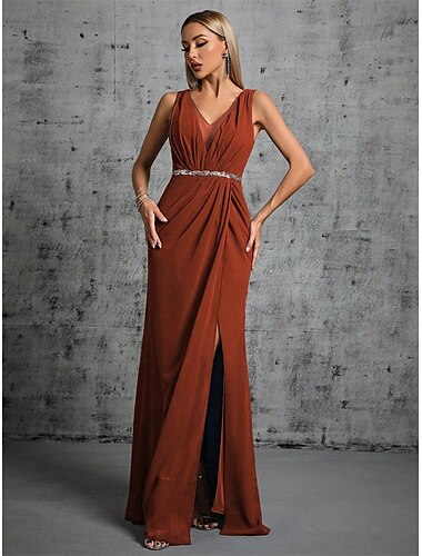  Meerjungfrauenschnitt Quinceanera-Kleider Elegant Kleid Formell Hochzeit Bodenlang Ärmellos V Ausschnitt Satin mit Perlenstickerei 2025