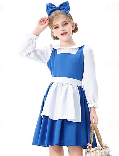  Alice in Wonderland Sprookje Alice Jurken Kostuum Verhaalboekpersonages Lieve Lolita Film cosplay for Voor meisjes Kinderen Halloween Carnaval Wereldboekendag Prestatie Educatieve aankleedspelletjes