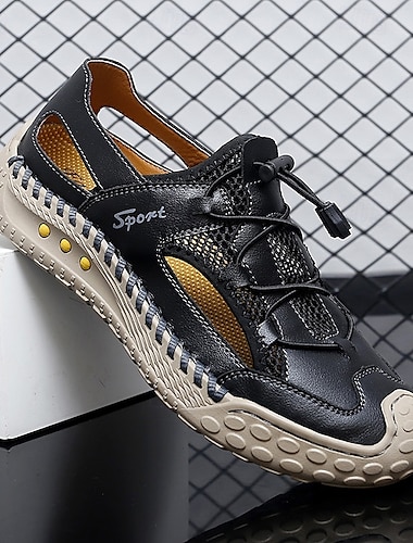  braune Herren-Casual-Sneaker zum Schnüren mit Mesh-Design und bequemer Dämpfung für den Alltag
