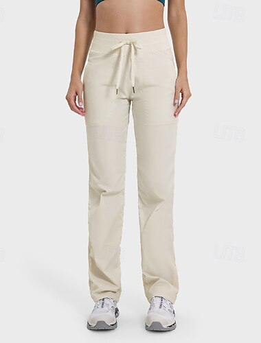  Damen Cargo-Hosen Stoffhosen Lässig Volle Länge Natürliche Taille Einfach Tasche Elastisches Kordelzugdesign Bequem Außenbereich Outdoor Urlaub Karminrot Dunkelgrau Hellhimmelblau Schwarz Herbst