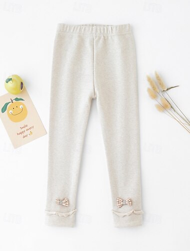  Kinder Mädchen Leggings Einfarbig Täglich Outdoor 4-12 Jahre Herbst Schwarz Rosa Khaki