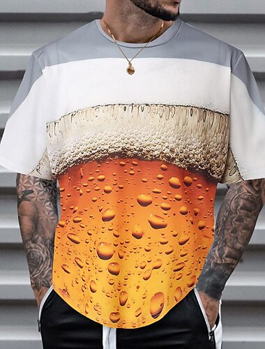  Oktoberfest Bier T-Shirt Bayerisch München Deutsch Grafik Für Herren Erwachsene Karneval Oktoberfestbier 3D-Druck Party Alltagstauglich