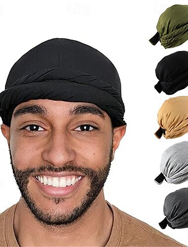  Hombre Sombrero de Beanie Gorros Negro Blanco Poliéster Acogedor Ropa Cotidiana Noche Color sólido/liso Transpirable