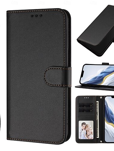  טלפון מגן עבור אייפון 16 פרו מקס פלוס iPhone 15 14 Pro Max Plus אייפון 13 פרו מקס מיני מארז כרטיס ארנק עם מעמד מגנטי מגן גוף מלא רטרו TPU עור PU