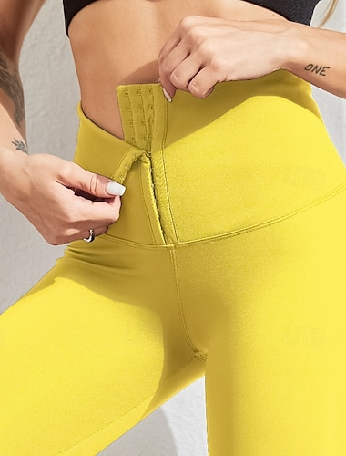  Damen Fleecehose Stoffhosen Leggings Streetwear Lässig Volle Länge Natürliche Taille Einfach Elastischer Bund Schnalle Bequem Urlaub Ausgehen Wein Grau Schwarz Gelb Winter Normale Passform