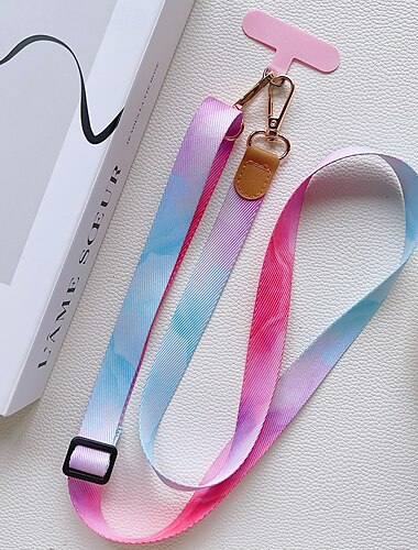  neues verstellbares Handy-Lanyard, langer Umhängegurt, rückentragbarer Schultergurt, Hängekette, Retro-Muster, zum Umhängen, breiter Stoffgurt