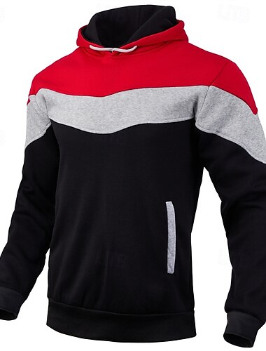  Per uomo Felpa con cappuccio Nero Blu marino Blu Arancione Cachi Con Cappuccio Blocco di colori Patchwork Sport & Outdoor Quotidiano Ferie Poliestere Streetwear Essenziale Casual Primavera Autunno