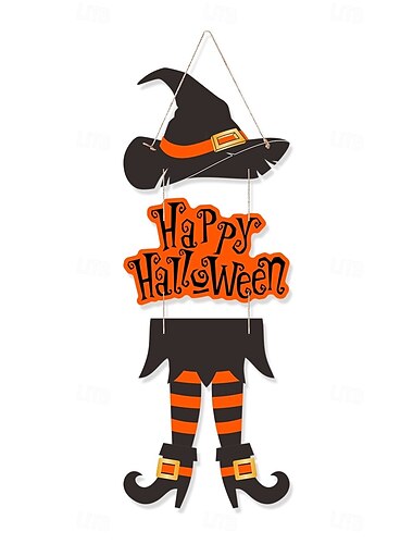  Halloween Türdekoration Hexenbeine Sackleinen Türhänger, gruseliges Spukhaus, Bar und Zuhause Hängeornament für Halloween