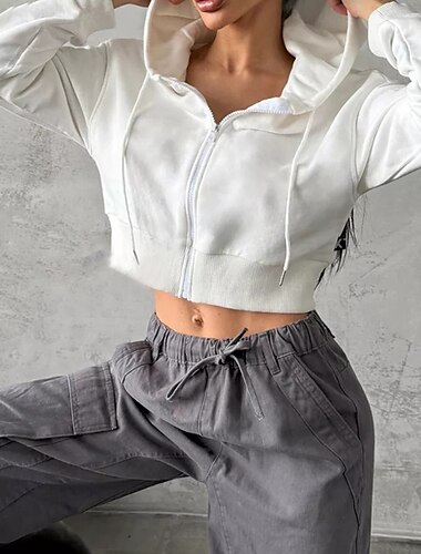  Mujer Sudadera Parte superior de la pista Cremallera Bolsillo Manga Larga Chaqueta Ropa Deportiva Otoño Mantiene abrigado Resistente al Viento Tenis Golf Corriendo Ropa de deporte Ropa de Deporte