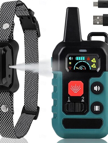  Ferngesteuertes Sprüh-Trainingshalsband für Hunde, Piepton, Vibrationsspray, 6-stufig einstellbare Empfindlichkeiten, IPX7 wasserdicht, sichereres Spray, Anti-Bell-Hundetrainingshalsband (ohne