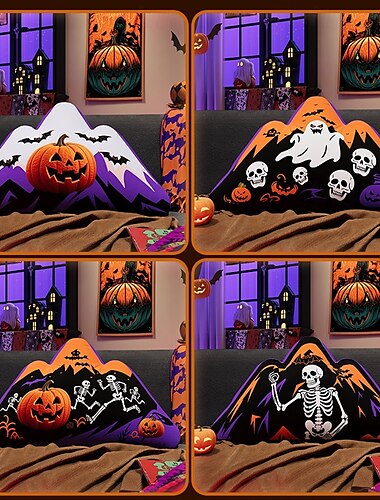  ハロウィンの枕。家庭の装飾に最適な装飾用クッション。リビングルーム、寝室、パティオに最適。ハロウィンのお祝いに不気味な雰囲気を添えます。