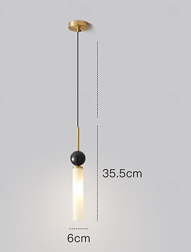  מנורת תליון משיש טבעי/שחור מפליז תליון מתכוונן תיל תלייה מודרני מינימליסטי גוף מנורת פליז גופי תאורה תקרה גבוהה לסלון חדר שינה מנורת תליון