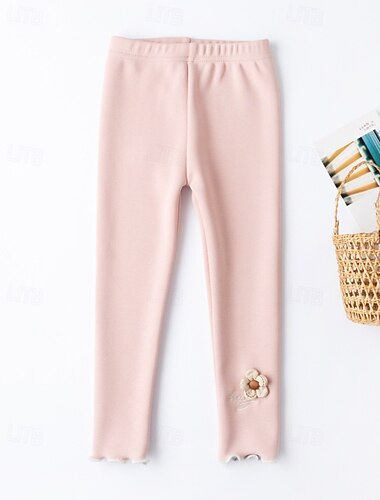  Kinder Mädchen Leggings Einfarbig Streetwear Schule 4-12 Jahre Herbst Schwarz Rosa Dunkelgray
