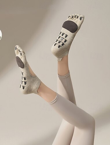  Mujer Calcetines de suelo Dispensador antideslizante Antifricción absorbente del sudor A prueba de resbalones por Pilates Danza Aptitud física