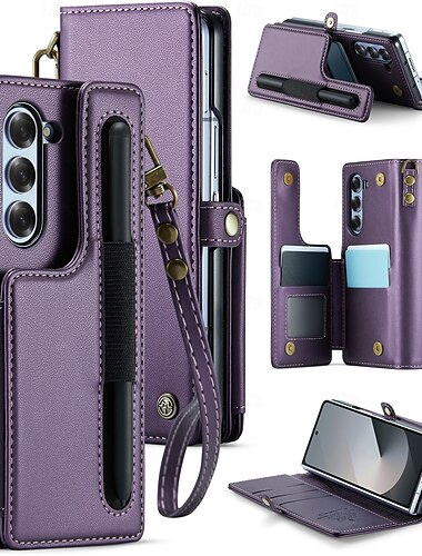  телефон Кейс для Назначение SSamsung Galaxy Z-сгиб 6 Откидная крышка Откидная подножка Защита от удара ТПУ Кожа PU