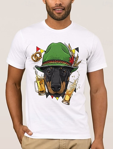  Oktoberfest Hund Golden Retriever T-Shirt Bayerisch München Deutsch Grafik Für Herren Erwachsene Karneval Oktoberfestbier Heißprägen Party Alltagstauglich