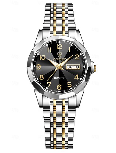 Luxus damen armbanduhr wasserdicht leuchtende datum woche frauen quarzuhr edelstahl damen uhren