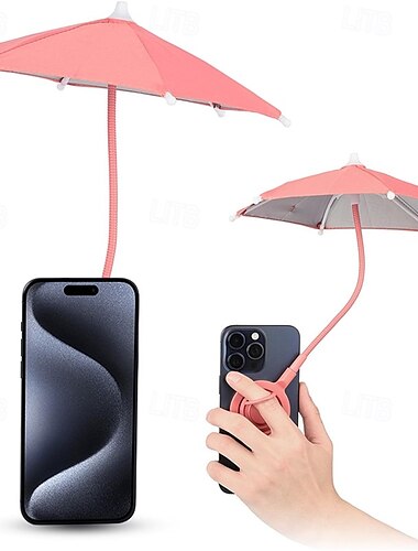  Parapluie magnétique pour téléphone portable, pare-soleil d'extérieur avec angle flexible &Étui rotatif pour iPhone 16, 15, 14, 13, 12 Pro Max, avec anneau de protection Mag-Safe